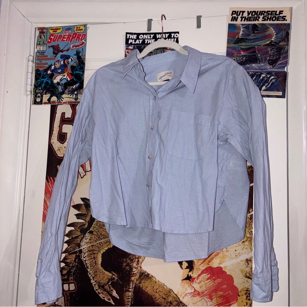 Universal Thread Cropped Light Blue Button Down